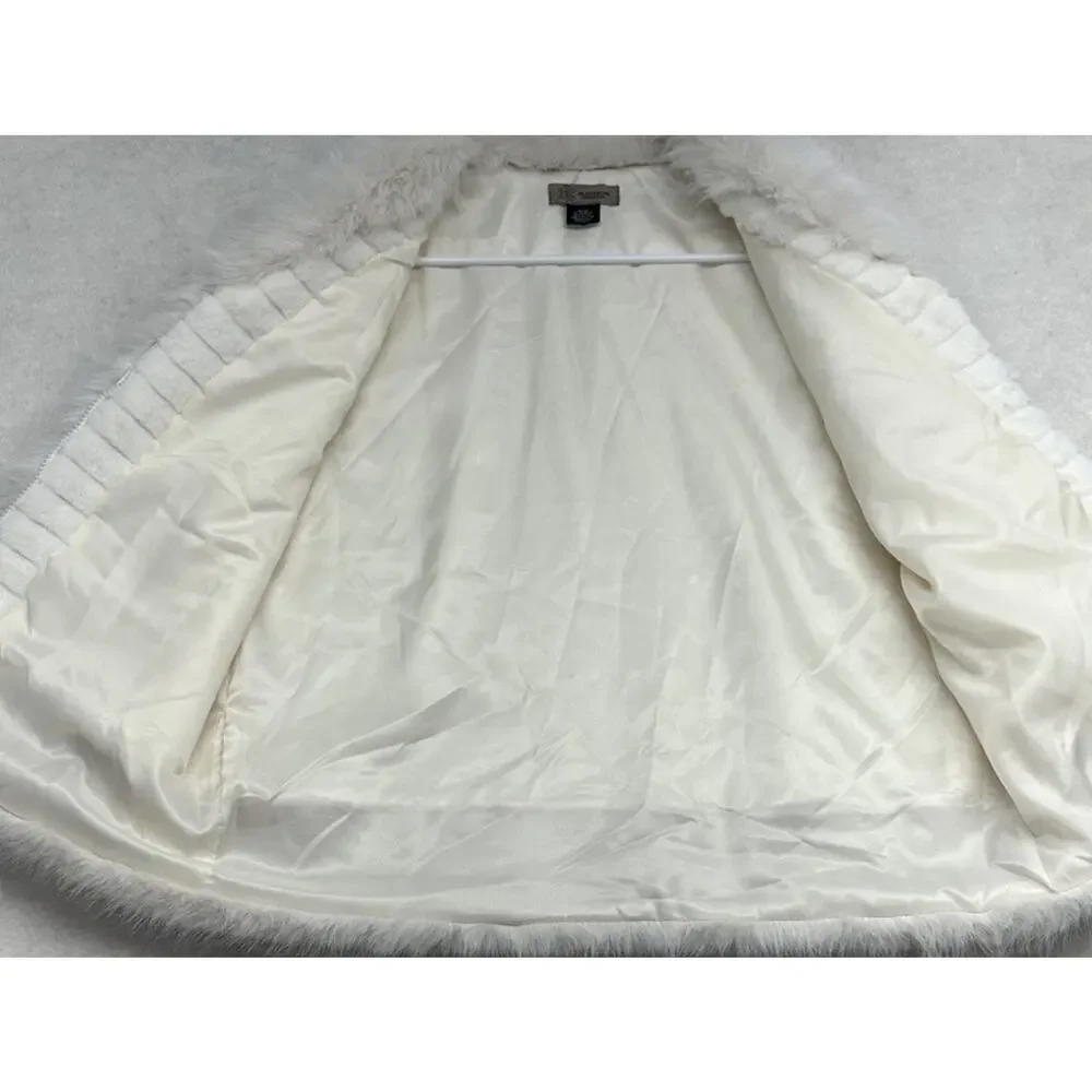 Kaleidoscope Faux Fur Vest Ivory Soft Womens One Size - Picture 7 of 7
